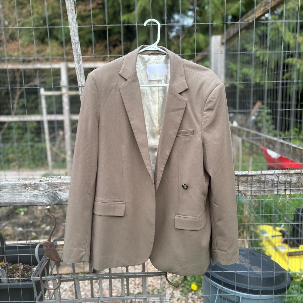 REMAIN Birger Christensen [olive brown] Blazer - Size [EU Size 40- UK 14]